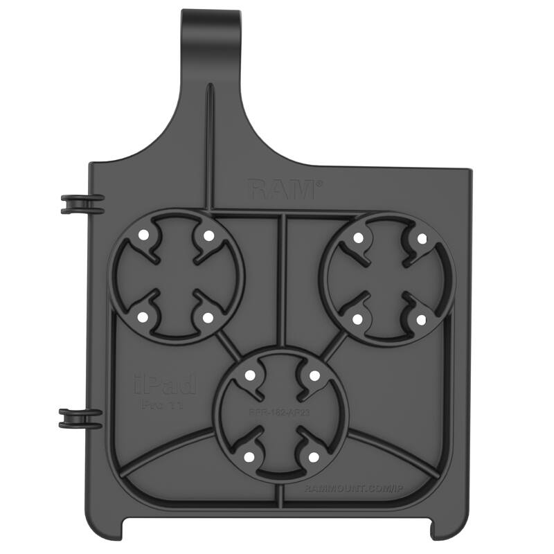 RAM-HOL-AP23U RAM® Form-Fit Holder for iPad Pro 11" (1-4 Gen), Air 4, 5 & 11" (M2) from rear showing attachment points