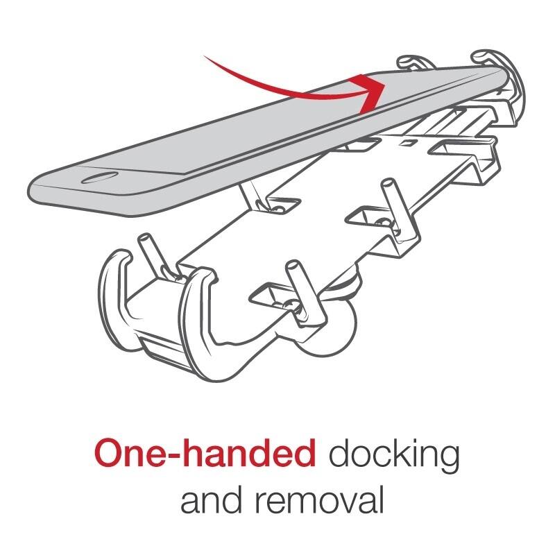 RAM-HOL-PD4U RAM® Quick-Grip™ XL Phone Mount one handed installation