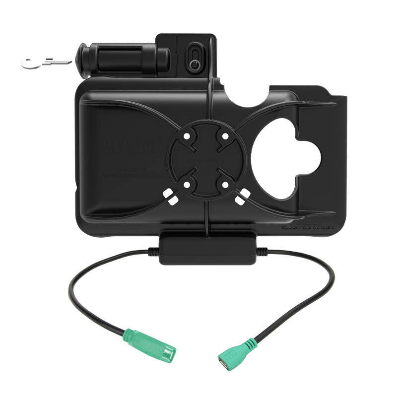 RAM-HOL-SAM58PDKLU RAM® Key Locking Power + Data Dock for Samsung Tab Active3 & Tab Active2 from rear