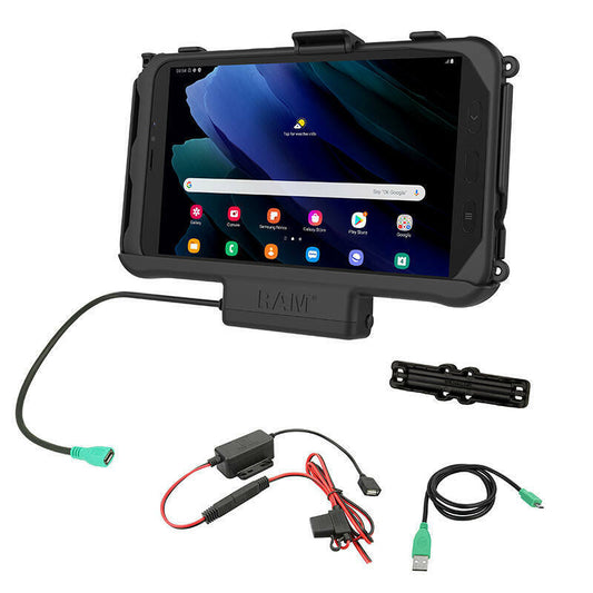 RAM EZ-Roll&#x27;r Cradle for Samsung Galaxy Tab Active3 and Active2 - Power / Cables