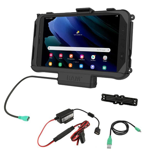 RAM EZ-Roll&#x27;r Cradle for Samsung Galaxy Tab Active2 / Active3 - Power + Cable