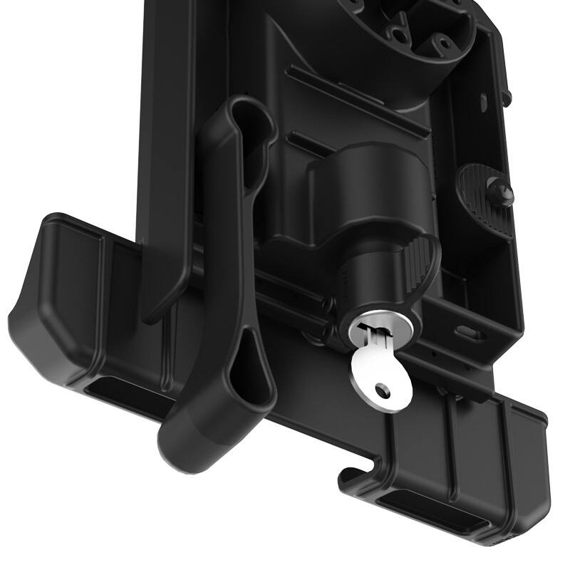 RAM-HOL-TABL33U RAM® Tab-Lock™ Holder for 10.1" - 10.5" Tablets with or without Case showing locking function