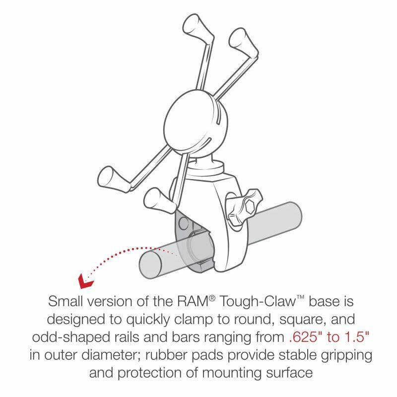 RAM X-Grip Universal Phablet Cradle with Tough-Claw Base (Small) diagram