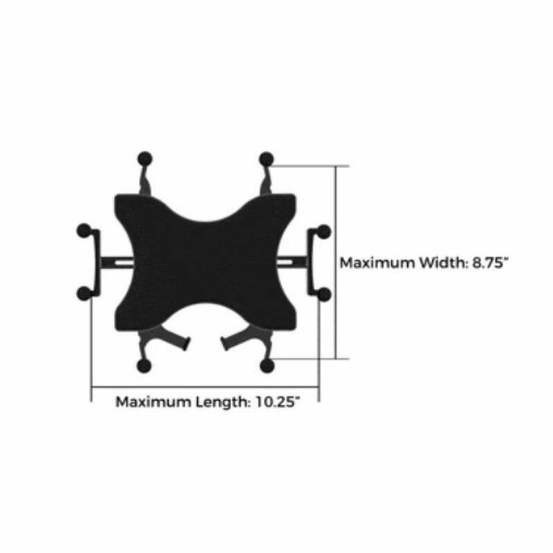 RAM® Universal X-Grip® Holder for 12" Tablets dimensions