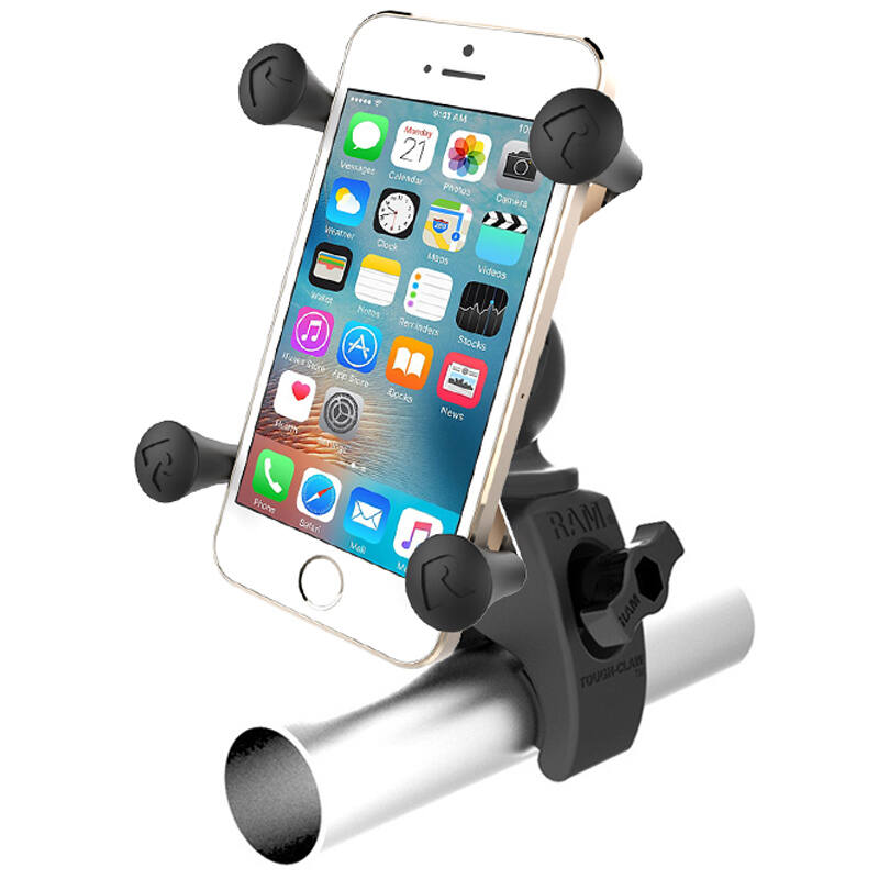 RAM-HOL-UN7-400U RAM® X-Grip® Phone Mount with RAM® Snap-Link™ Tough-Claw™ on rail with phone