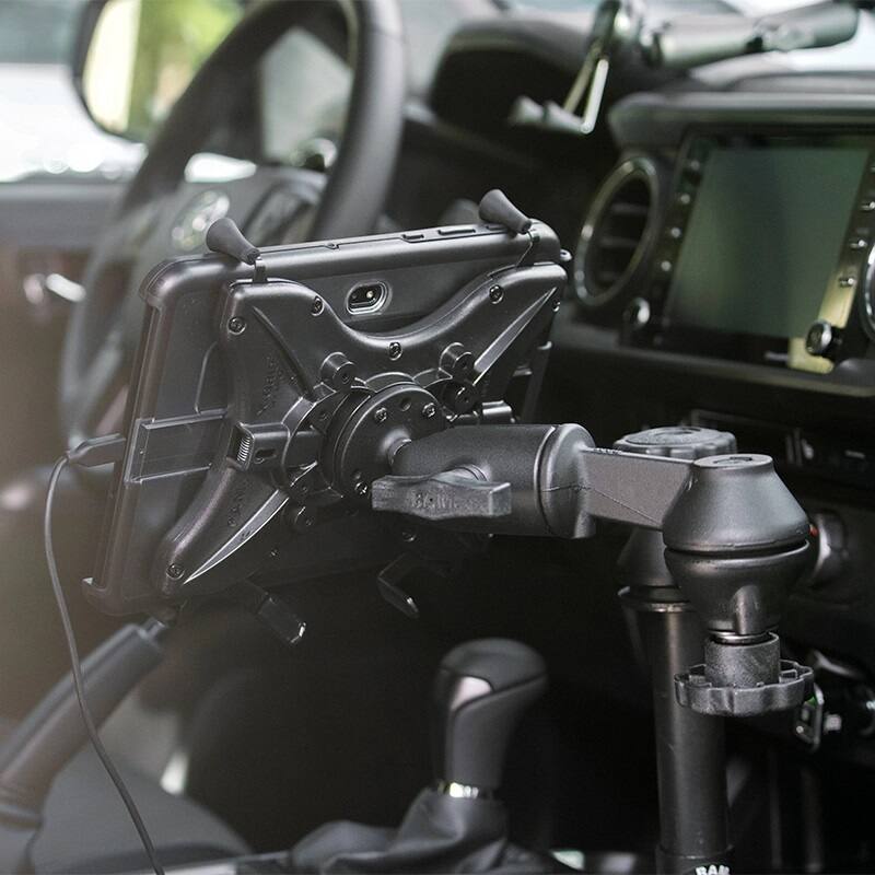 RAM-HOL-UN9U RAM® Universal X-Grip® Cradle for 9" - 10" Large Tablets installed in car