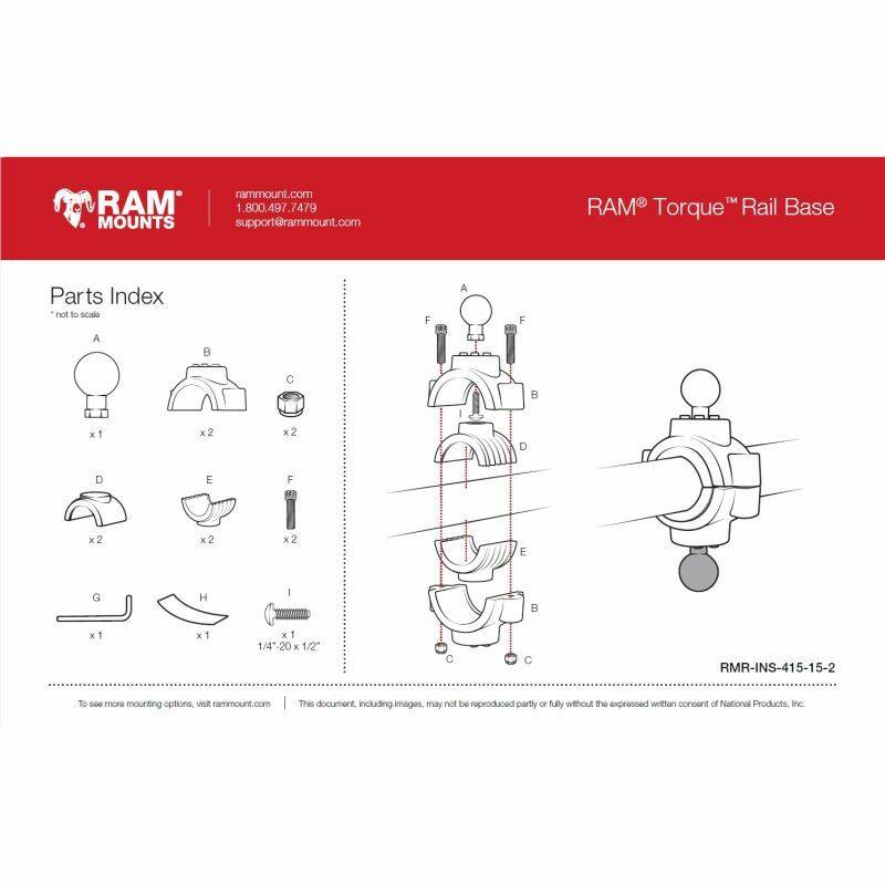 RAM Torque Base (Oversize Bars) - B Series 1" Ball