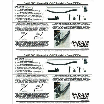 RAM Tough-Tray II Universal Laptop Holder - POD 1 No Drill Vehicle Base B Series