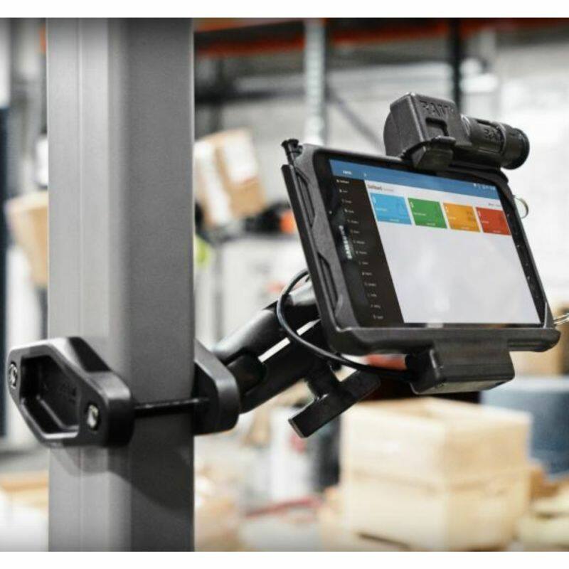 ram square post clamp base with locking tablet cradle