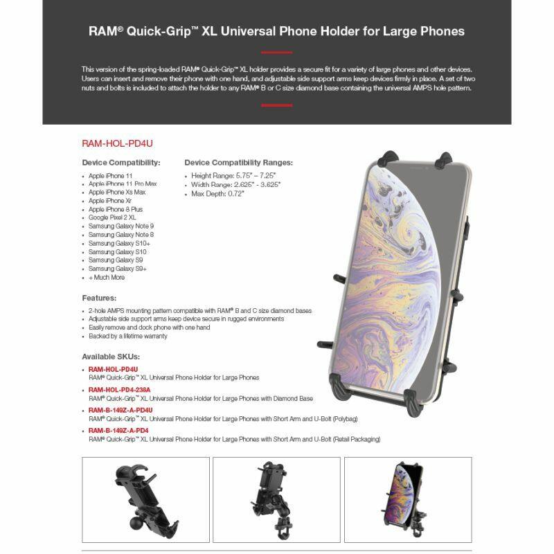 ram quick-grip XL info sheet