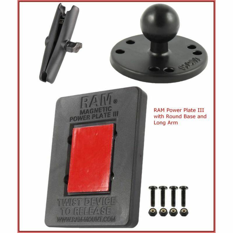 RAM-B-201-C-300-1U RAM Power Plate™ III Radar Detector Holder with Long 152mm Double Socket Arm