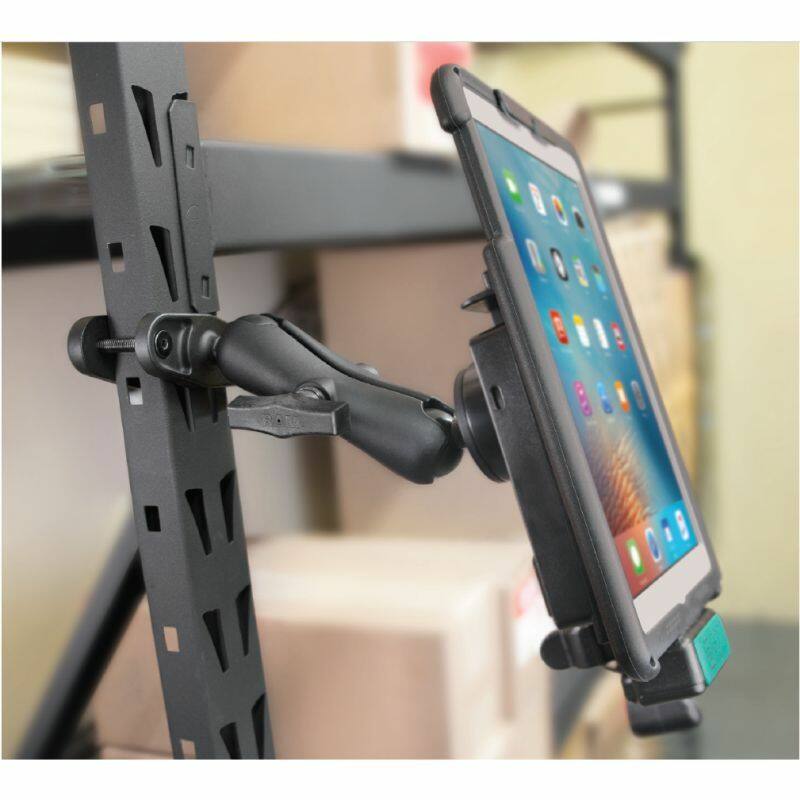 ram square post clamp base with arm and tablet cradle