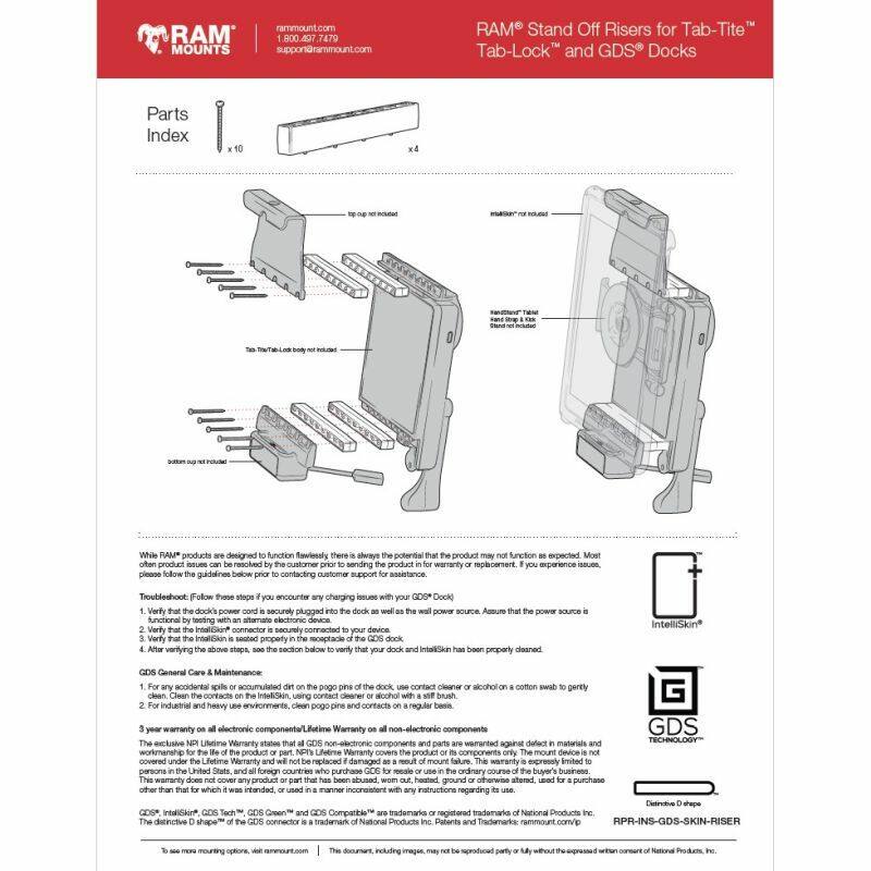 RAM Tab-Tite Risers - 1" Risers for Tab-Titeand Tab-Lock Cradles