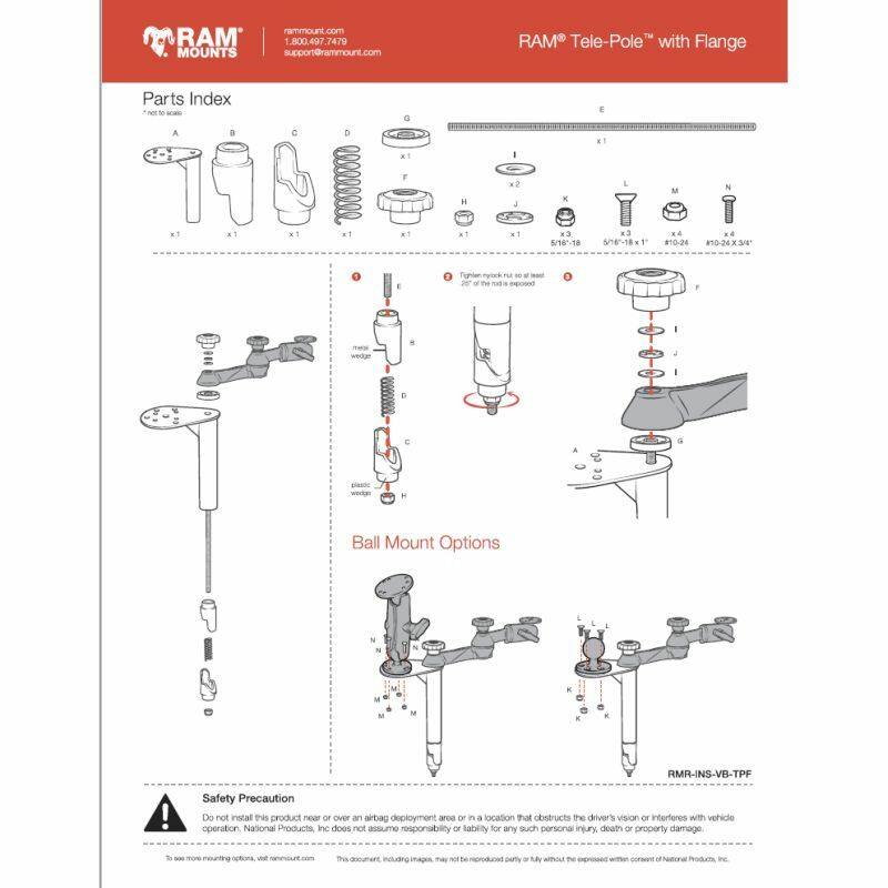 RAM Tele-Pole Female Base - 457mm high