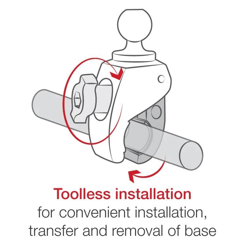 ram-tough-claw allows for tool-less installation