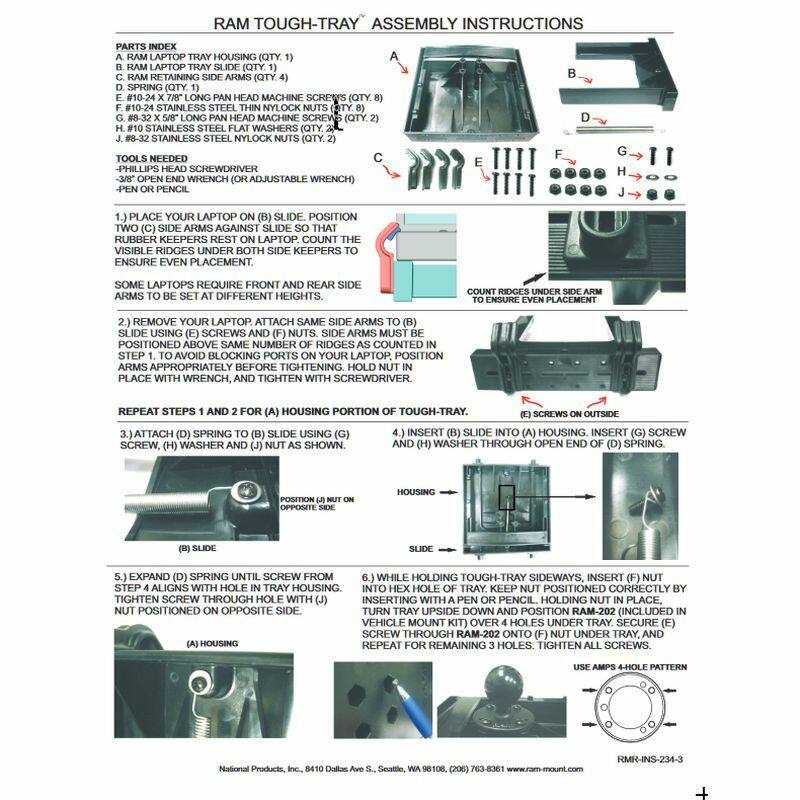 RAM-234-6 RAM® Tough-Tray™ assembly instructions