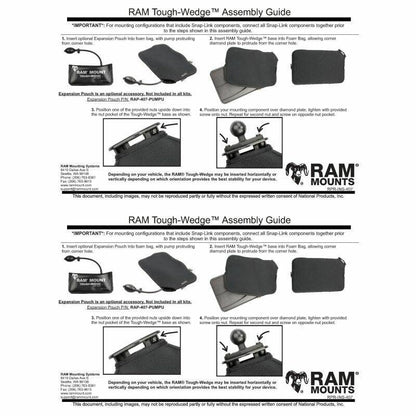 RAM Tough-Wedge Base with Ball and Expansion Pouch