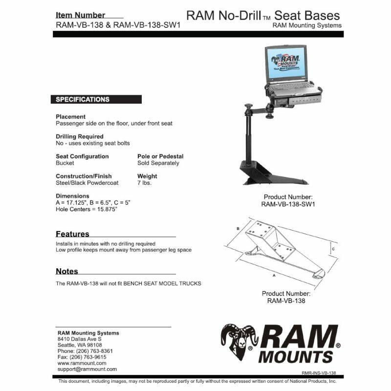 RAM Tough-Tray Universal Laptop Holder with No-Drill Vehicle Base - Toyota