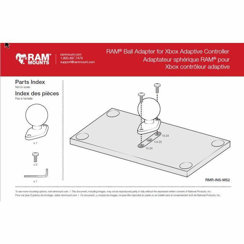 RAM ball adapter for Xbox adaptive controller