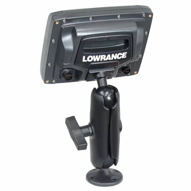 RAP-101U-LO11 RAM® Composite Double Ball Mount for Lowrance from rear