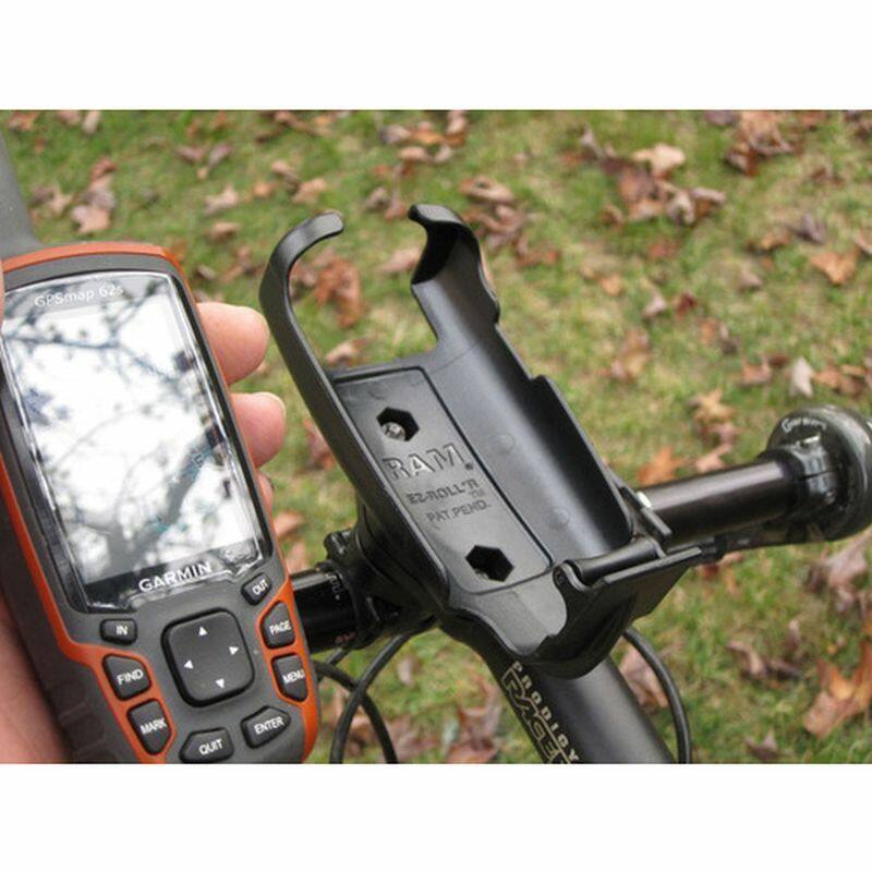 RAP-274-1-GA41U RAM® EZ-On/Off™ Bicycle Mount for Garmin Astro 320, GPSMAP 62 + More - installed on bike