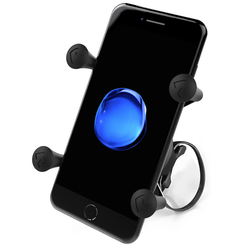 RAP-274-1-UN7U RAM® X-Grip® Large Phone Mount with RAM® EZ-On/Off™ Bicycle Base with phone