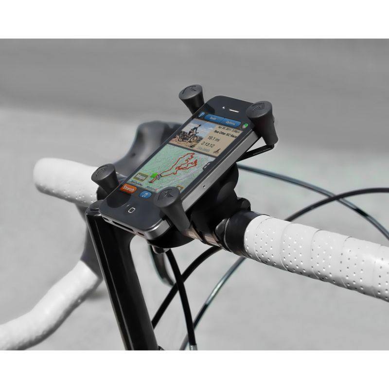 RAP-274-1-UN7U RAM® X-Grip® Large Phone Mount with RAM® EZ-On/Off™ Bicycle Base on bike