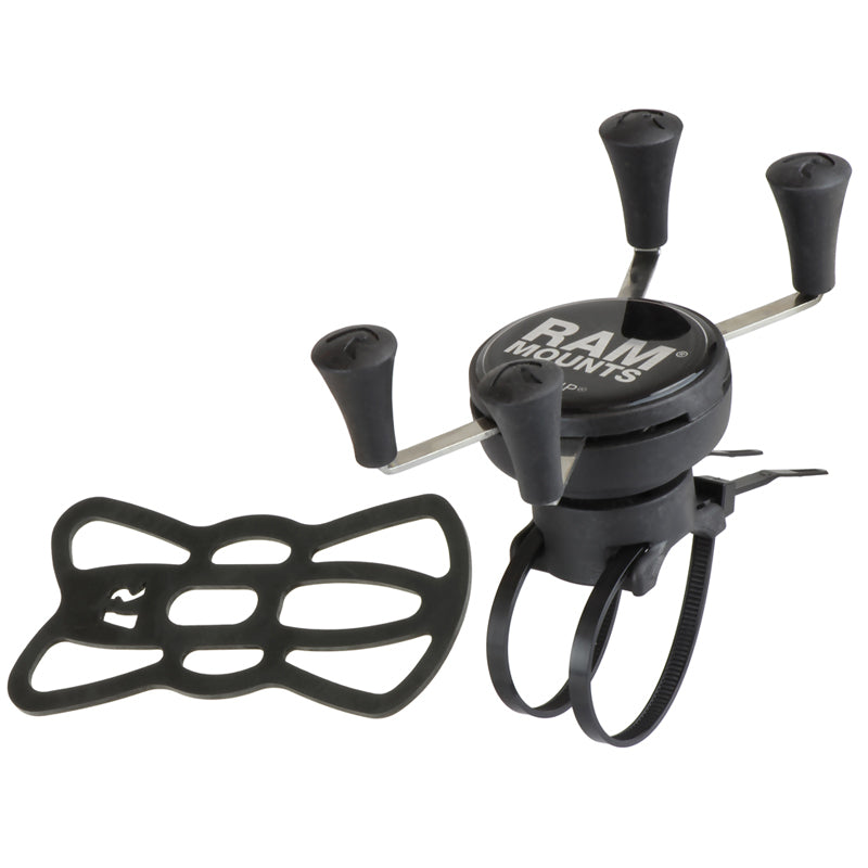 RAP-274-1-UN7U RAM® X-Grip® Large Phone Mount with RAM® EZ-On/Off™ Bicycle Base with tether