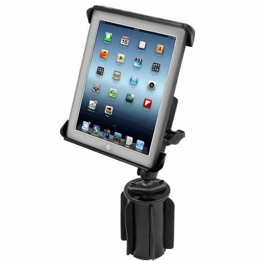 RAP-299-3-C-TAB3U RAM-A-CAN™ II Universal Cup Holder Mount with Tab-Tite™ Universal Spring Loaded Cradle for iPad 1-4 and 9.7 - 10" Tablets