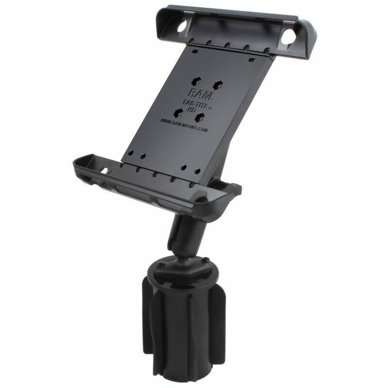 RAP-299-3-C-TAB3U RAM-A-CAN™ II Universal Cup Holder Mount with Tab-Tite™ Universal Spring Loaded Cradle for iPad 1-4 and 9.7 - 10" Tablets