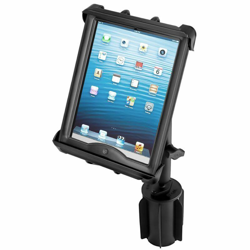 RAP-299-3-C-TAB28U RAM-A-CAN™ II Universal Cup Holder Mount with Tab-Tite™ Universal Spring Loaded Cradle for 9.7" class tablets
