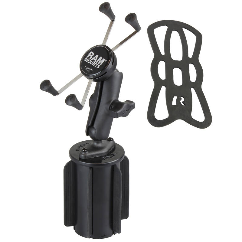 RAP-299-3-UN10U RAM® X-Grip® Large Phone Mount with RAM-A-CAN™ II Cup Holder Base showing tether