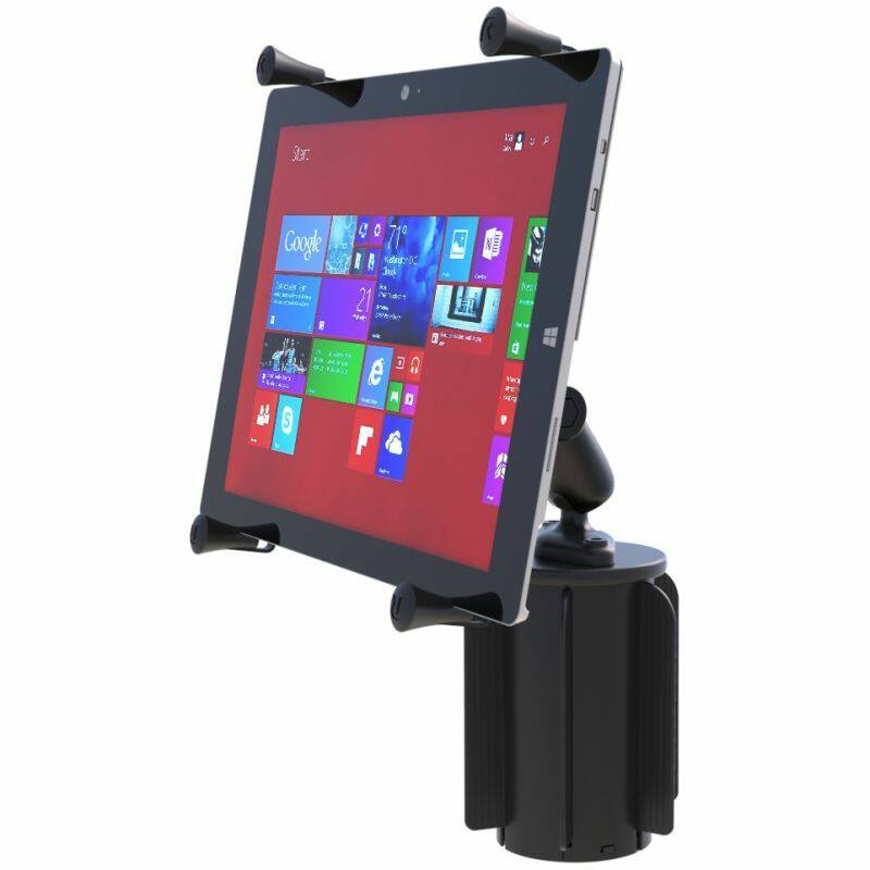 RAP-299-3-UN11U RAM® X-Grip® with RAM-A-CAN™ II Cup Holder Mount for 12" Tablets with tablet