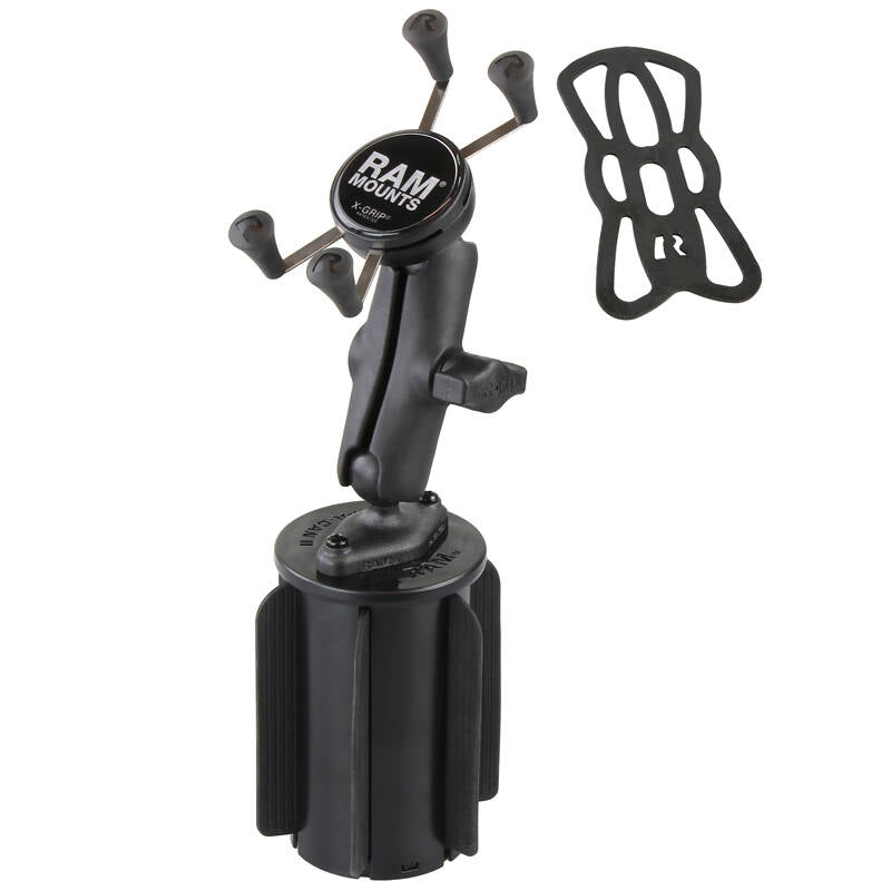 RAP-299-3-UN7B RAM® X-Grip® Phone Mount with RAM-A-CAN™ II Cup Holder Base