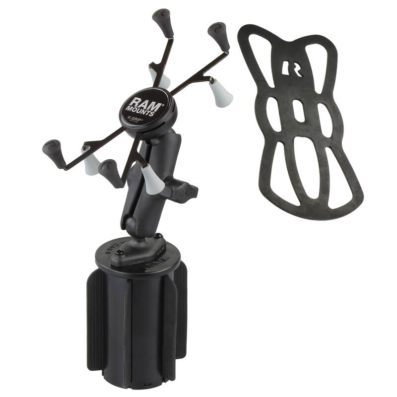 RAP-299-3-UN8U RAM-A-CAN™ II Universal Cup Holder Mount with Universal X-Grip® Cradle for 7"-8" Tablets with tether