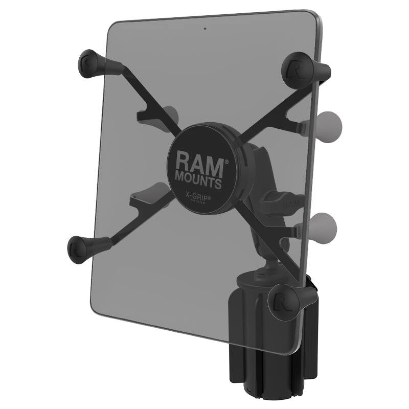 RAP-299-3-UN8U RAM-A-CAN™ II Universal Cup Holder Mount with Universal X-Grip® Cradle for 7"-8" Tablets
