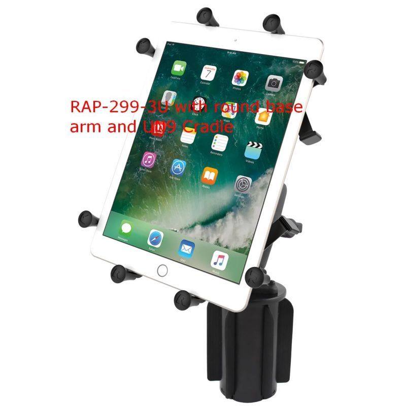 RAP-299-3U - RAM-A-CAN™ II Universal Drink Cup Base with arm and UN9 cradle
