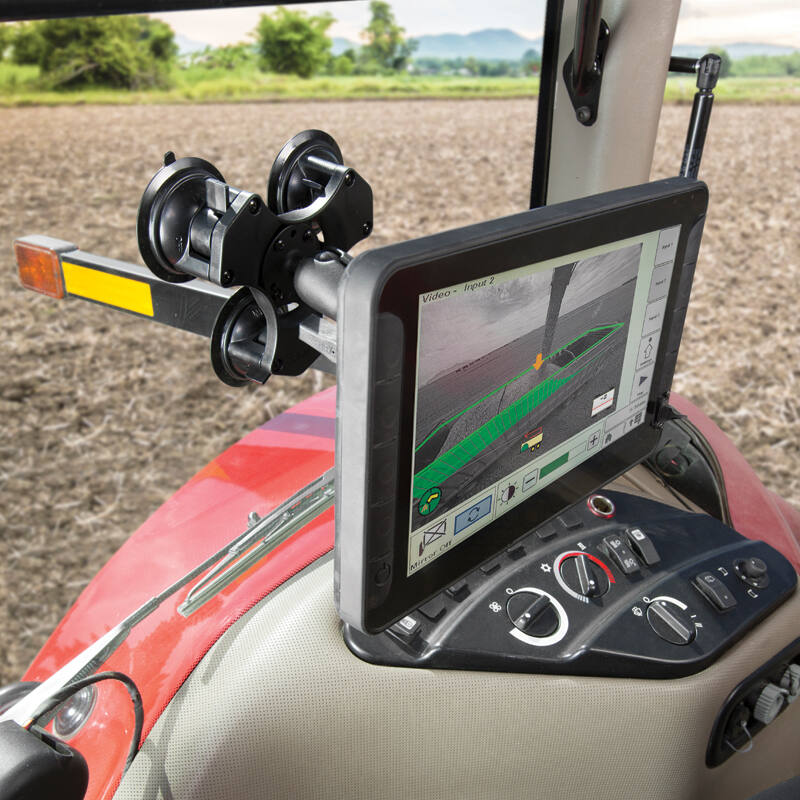 RAP-365-101U RAM® Twist-Lock™ Triple Suction Cup Mount with Round Plate - C Series installed on tractor