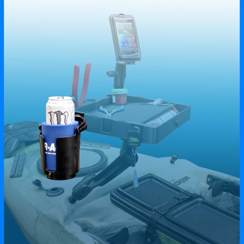 RAP-395W-132U RAM® Level Cup™ Drink Holder for RAM® Stack-N-Stow™ Bait Board on clear bait board