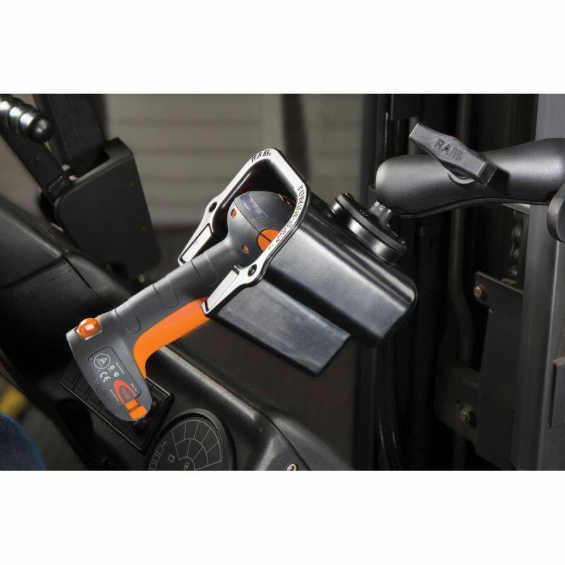 rap-396u with scanner gun installed on forklift