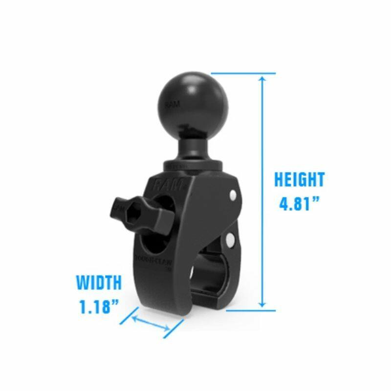 RAP-400U RAM® Tough-Claw™ Small Clamp Mount dimensions