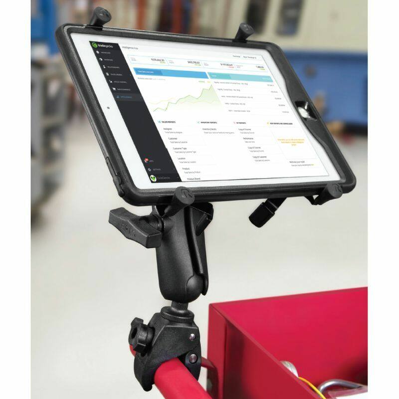 RAP-400U Small Tough-Claw with C Series (1.5") Ball in stalled with arm and tablet cradle