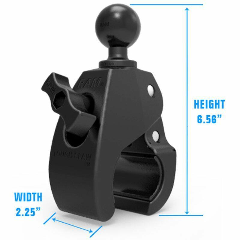 RAP-401U RAM® Tough-Claw™ Large Clamp Ball Base dimensions