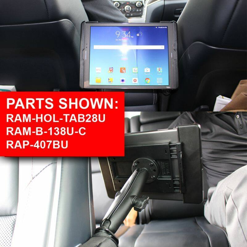 RAM-B-407-PUMPU RAM® Tough-Wedge™ Base with Ball and Expansion Pouch with Tab-Tite cradle