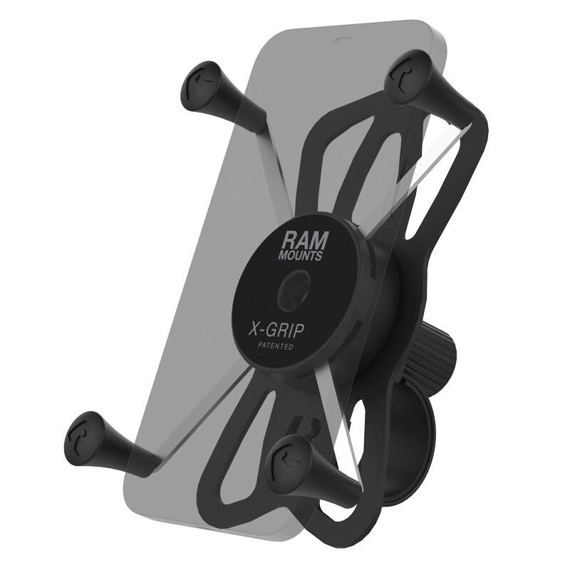 RAP-460-UN10U RAM® X-Grip® Large Phone Mount with RAM® Tough-Strap™ Handlebar Base with clear phone