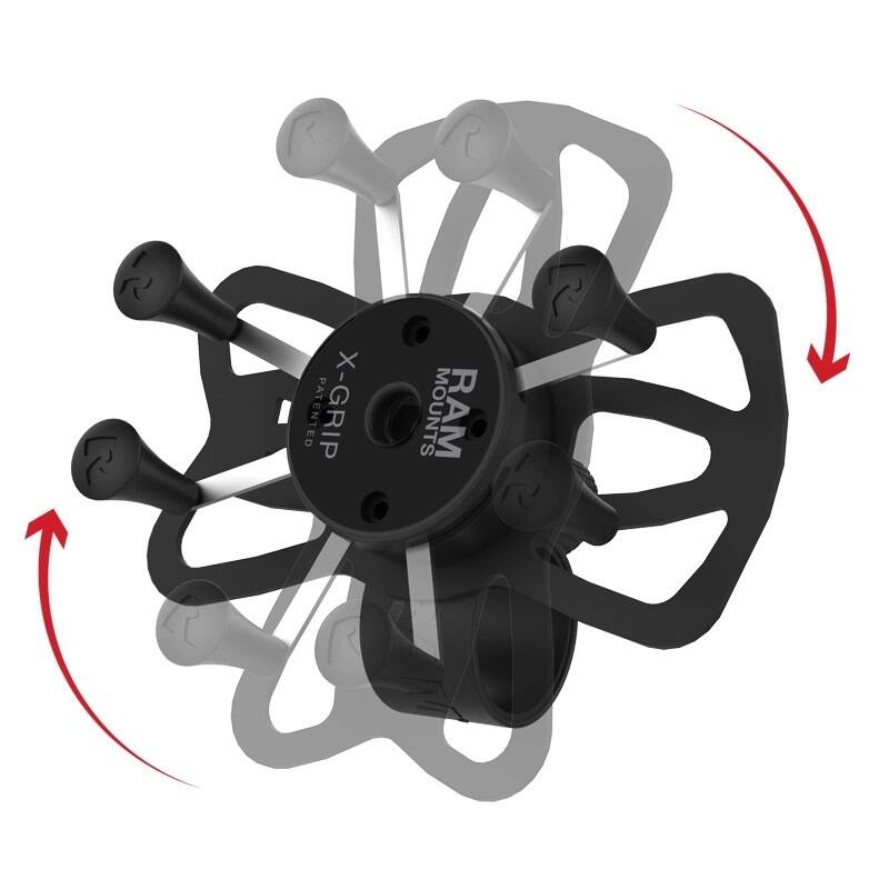 RAP-460-UN7U RAM® X-Grip® Phone Mount with RAM® Tough-Strap™ Handlebar Base adjust-ability