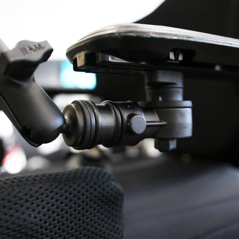 RAP-AAPR-WCT RAM® Universal Wheelchair Base with Quick Release & Swivel Feature on wheelchair