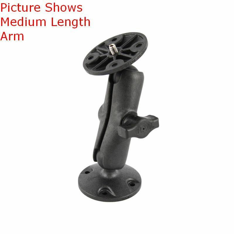 RAP-B-101AU-A RAM® Composite Ball Adapter with Round Plate and 1/4"-20 Threaded Stud and SHORT double socket arm