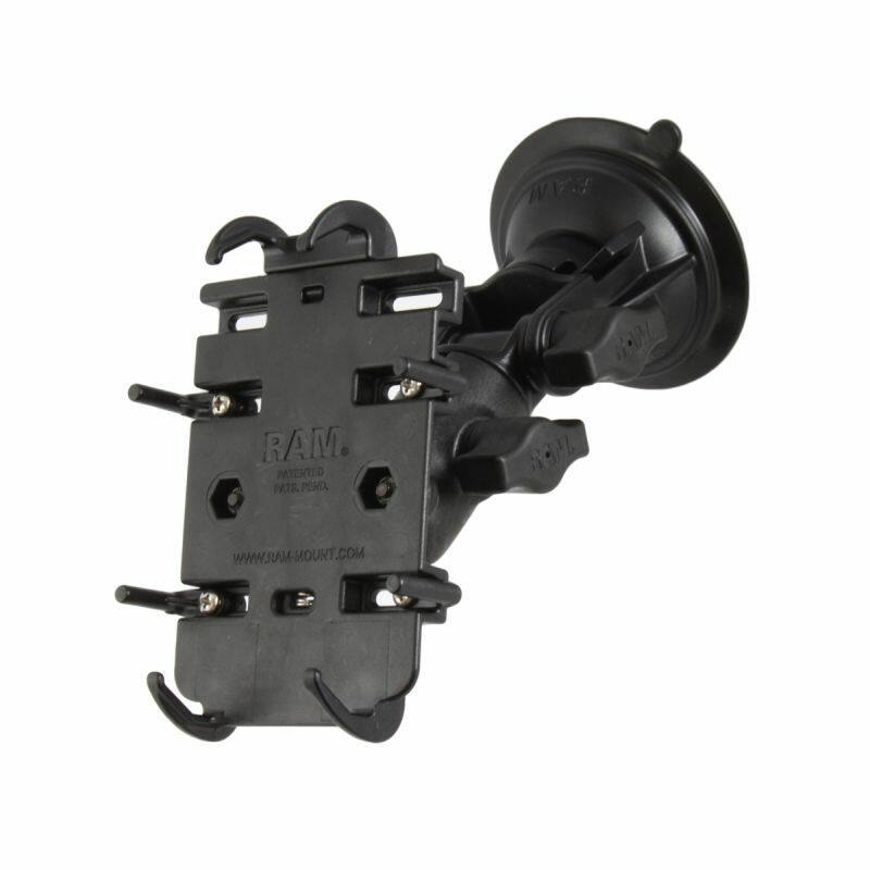 RAP-B-104-224-PD3U RAM® Quick-Grip™ Phone Mount with RAM® Twist-Lock™ Suction Ratchet Base