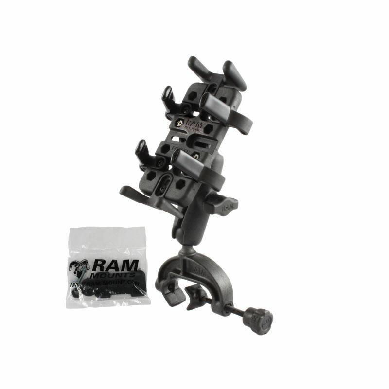 RAP-B-121-UN4U Composite Clamp Mount with Universal Finger Grip Holder with accessories